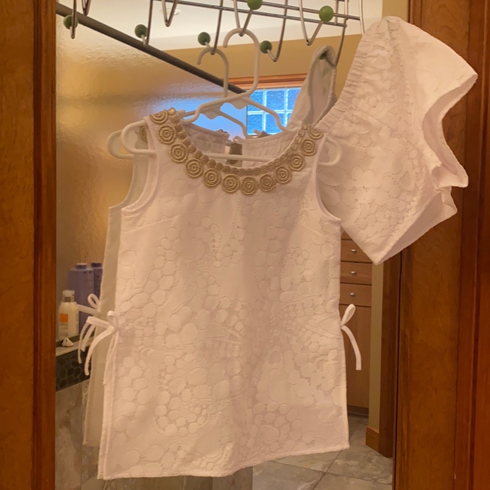 Girls Donna white Romper with separate shorts